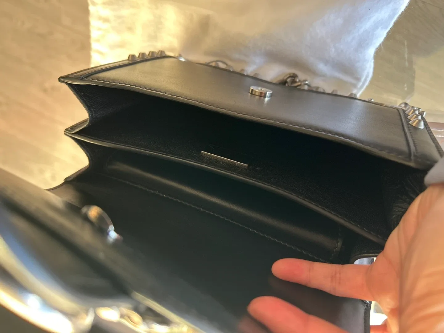 Prada Black Cahier Saffiano Animalier Shoulder Bag image indicator(5)