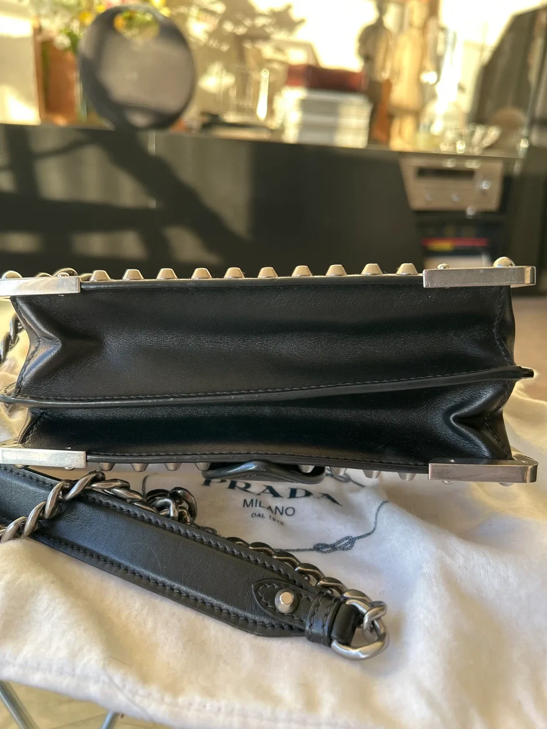 Prada Black Cahier Saffiano Animalier Shoulder Bag image indicator(4)