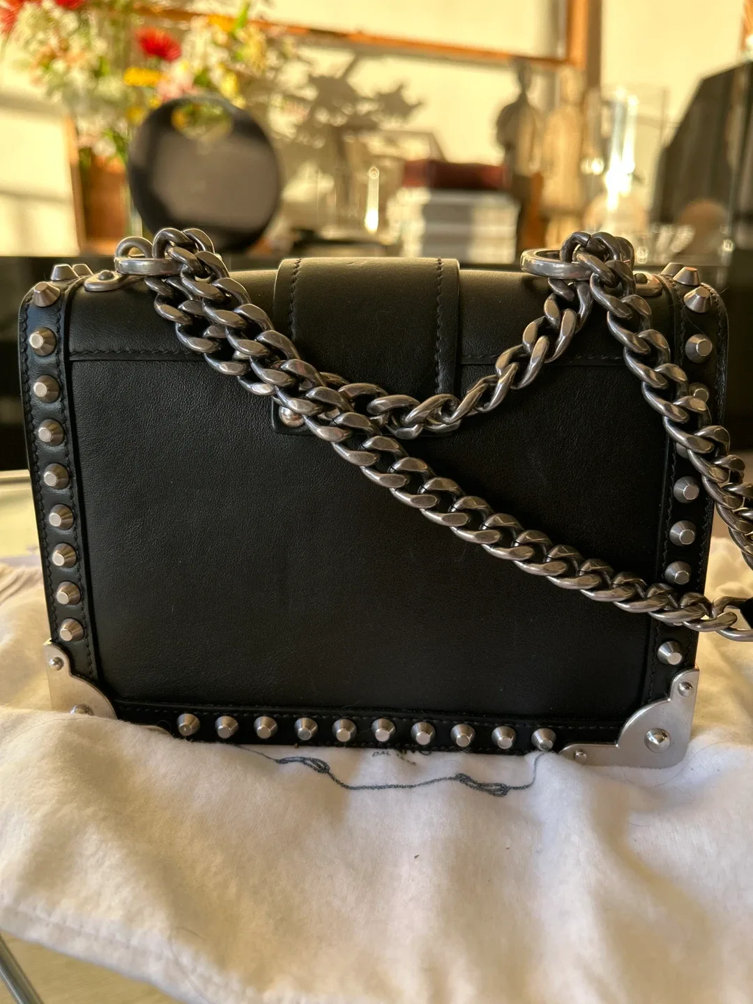 Prada Black Cahier Saffiano Animalier Shoulder Bag image indicator(3)