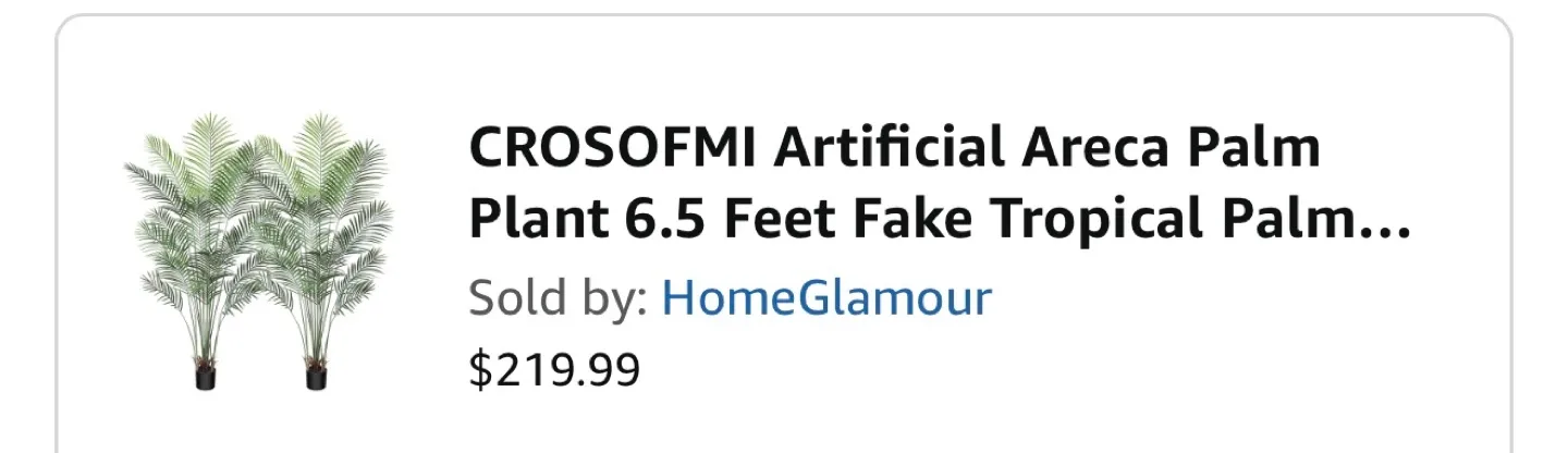 2 x CROSOFMI Artificial Areca Palm Plants 6.5ft image indicator(2)