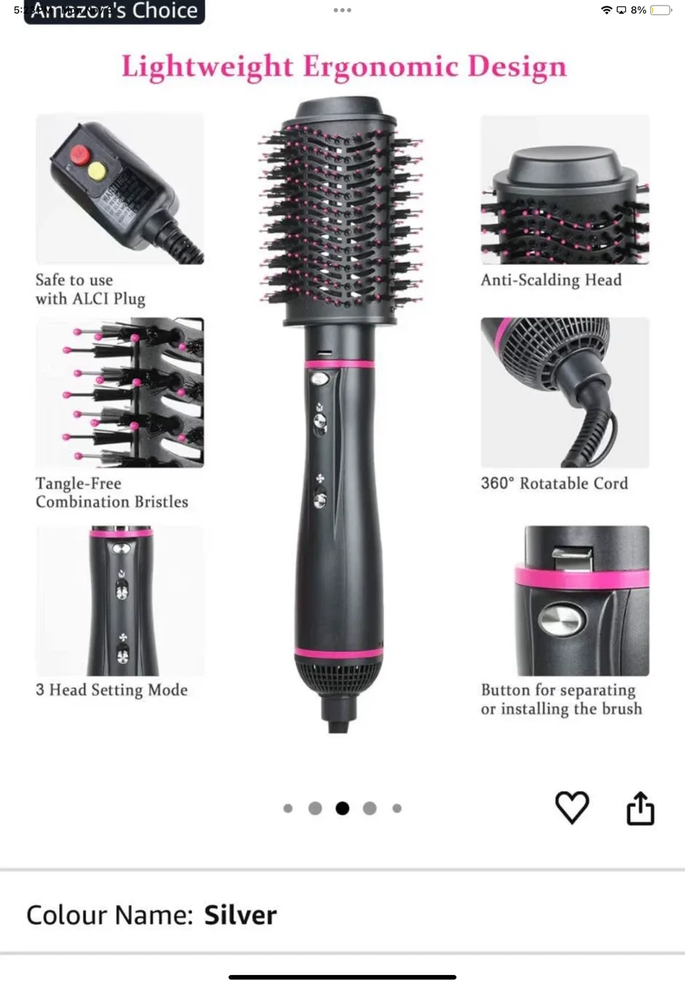 WECHIP Hot Air Brush - 4 in 1 Styling Kit image indicator(5)