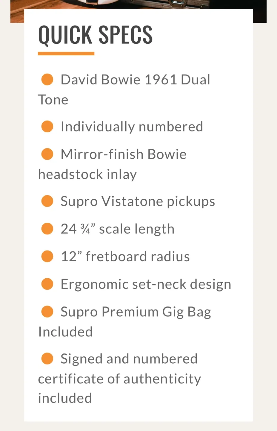 Supro David Bowie 1961 Dual Tone Guitar image indicator(2)