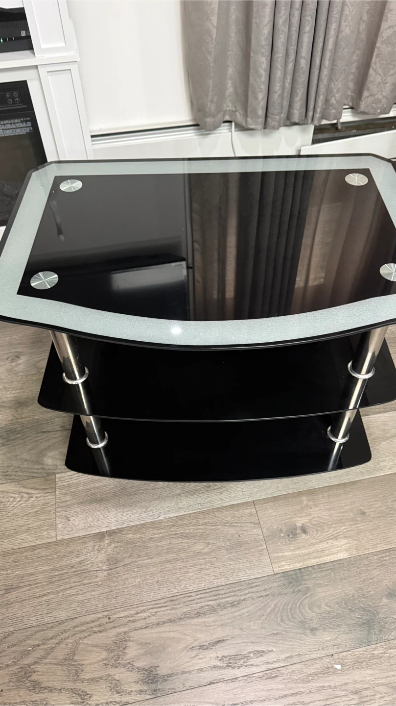Black Glass TV Stand - photo 2
