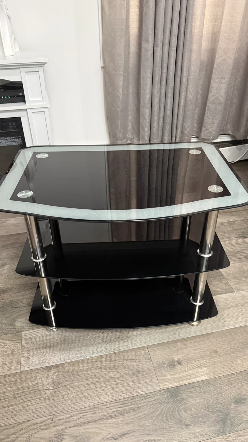 Black Glass TV Stand - photo 3