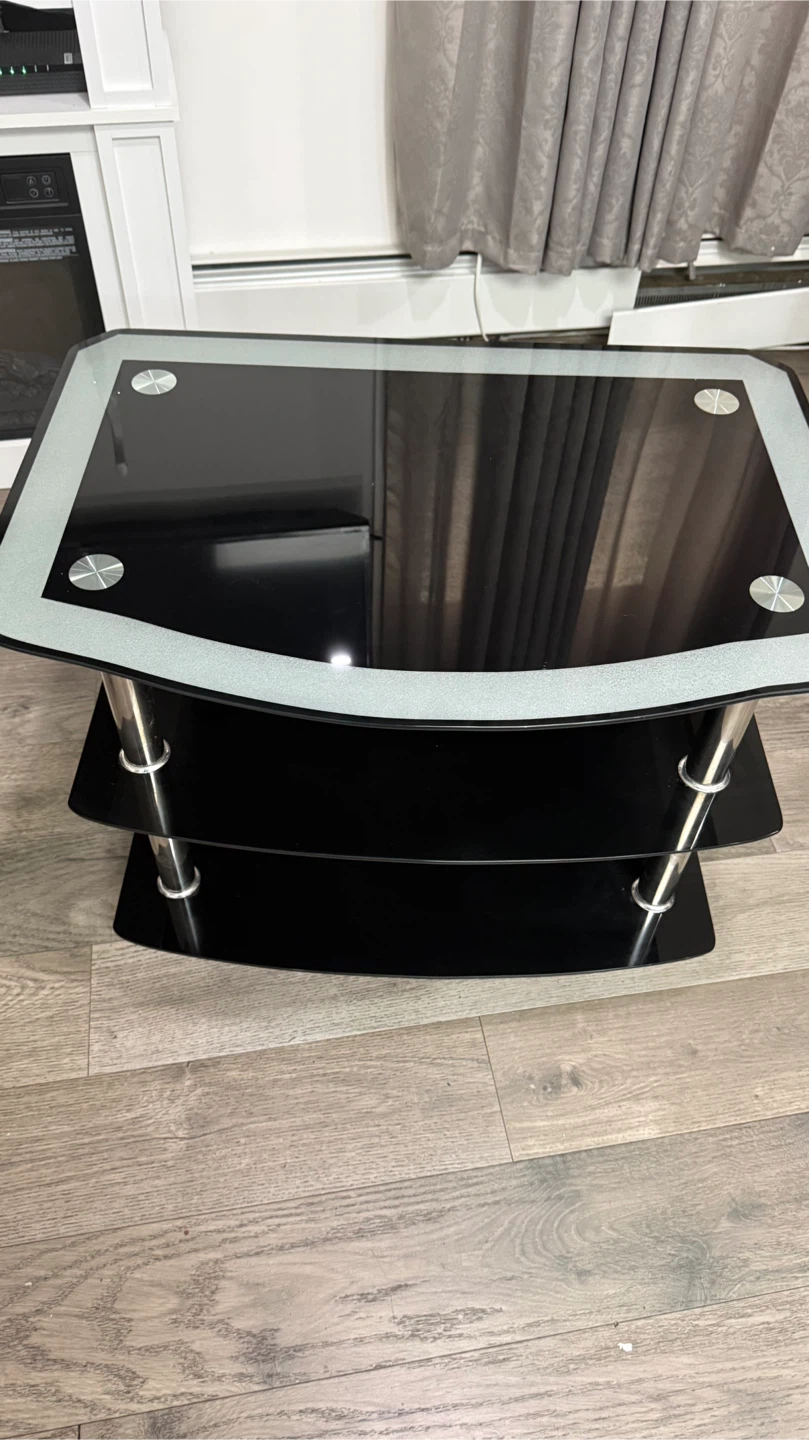 Black Glass TV Stand