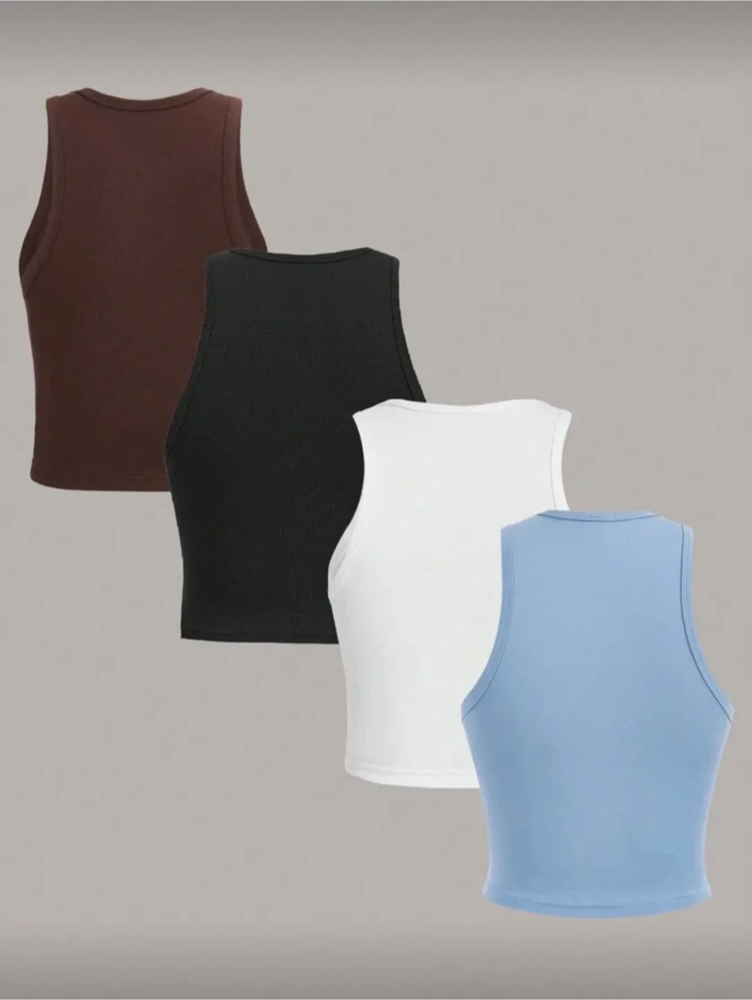 4pcs Pack Crew Neck Tank Tops image indicator(2)