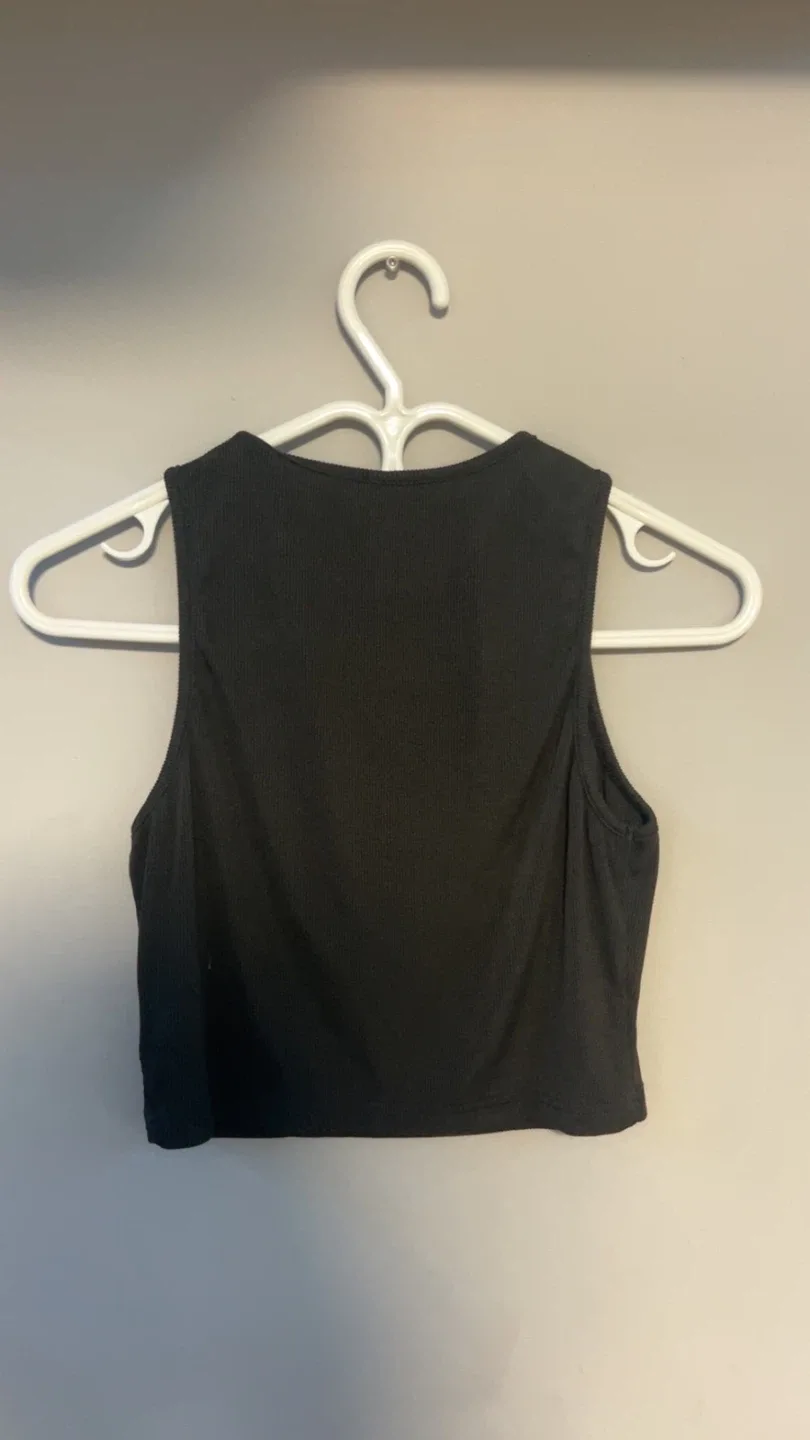 Black Crop Top with Silver Accent image indicator(2)