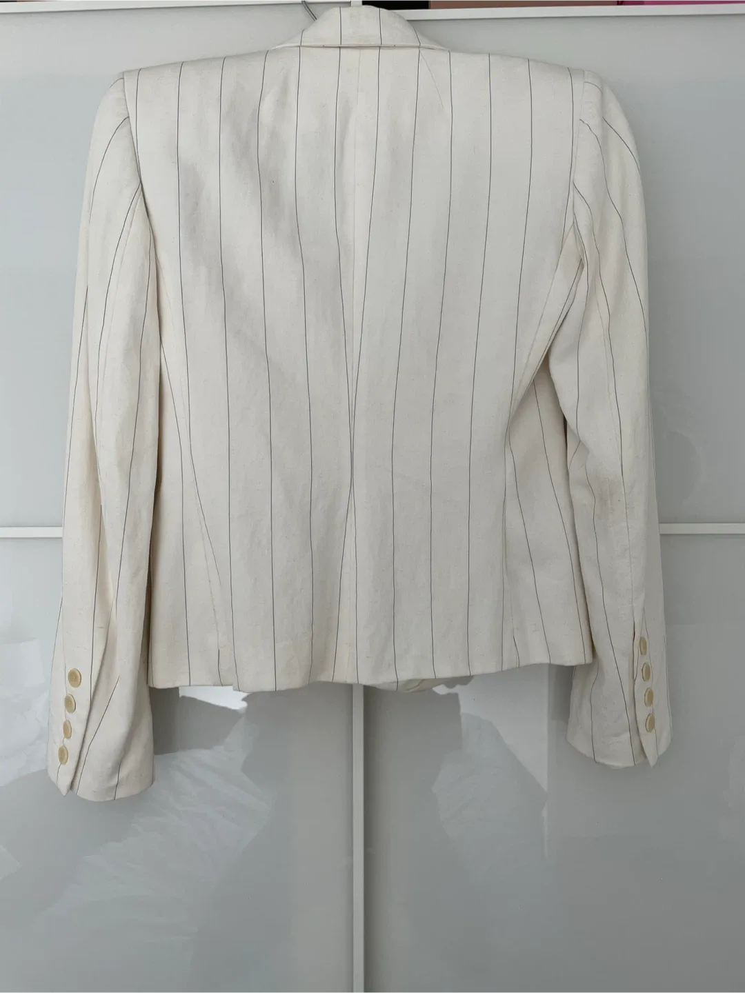 Calvin Klein White Pinstripe Blazer - Size 4 image indicator(2)