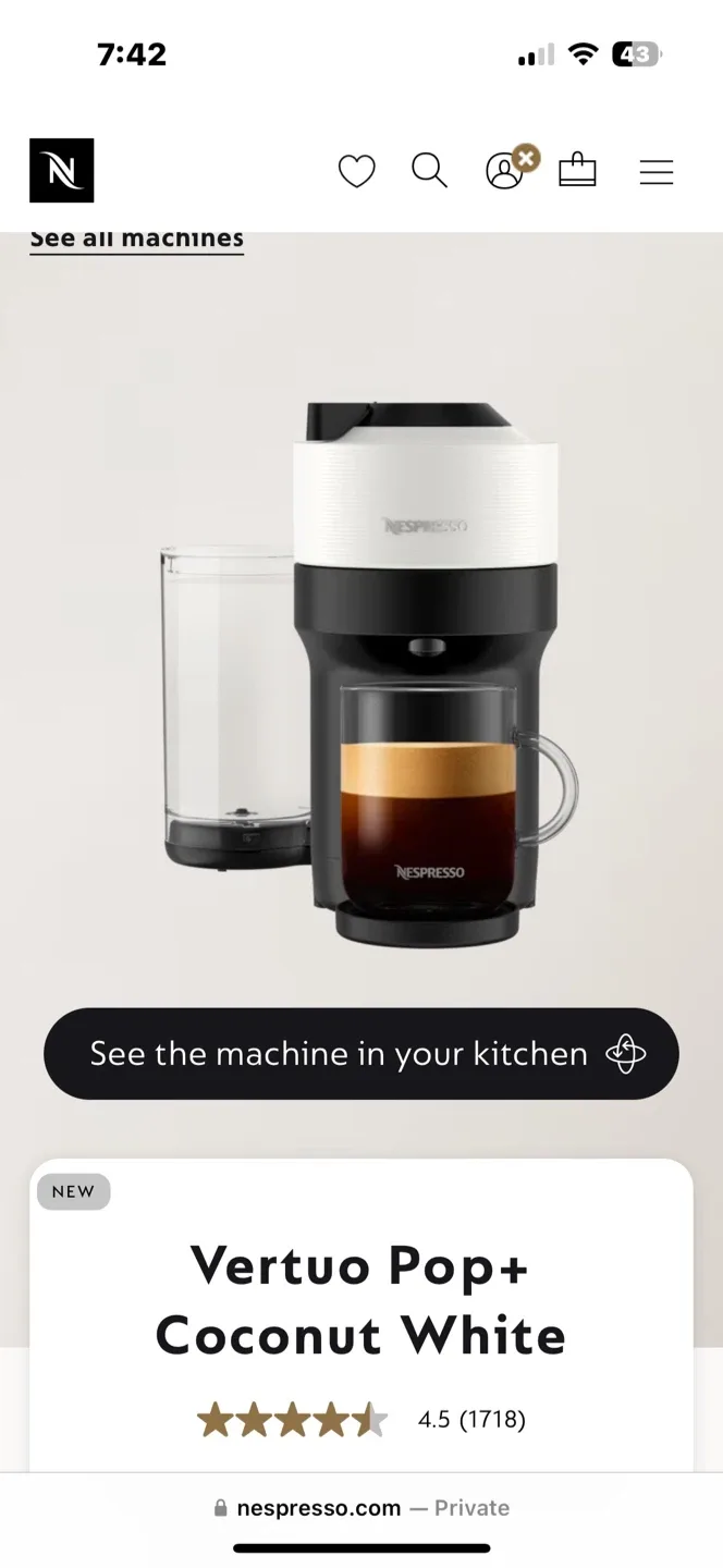 Nespresso Vertuo Pop+ Coconut White image indicator(2)