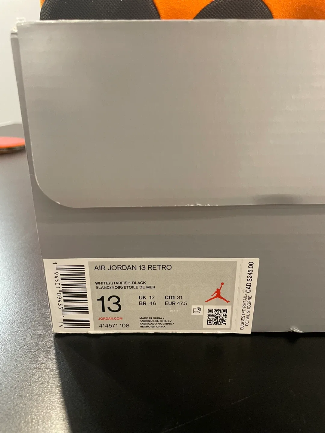 Air Jordan 13 Retro White/Starfish Size 13 image indicator(5)