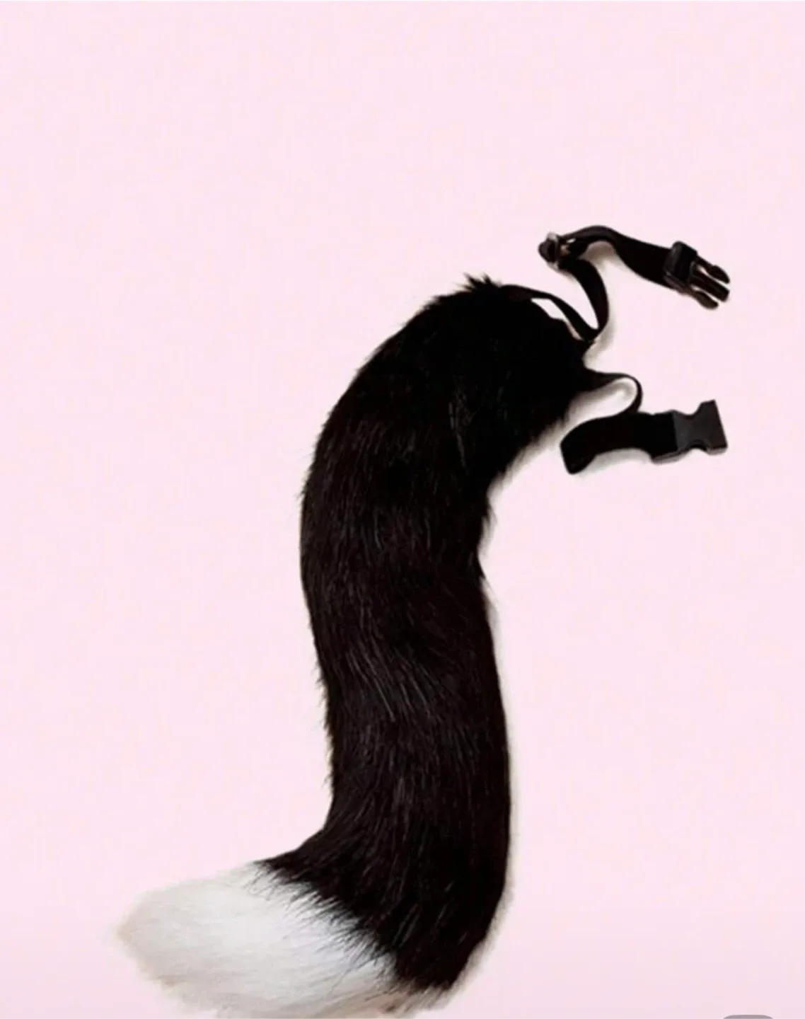 Black & White Faux Fur Tail Accessory