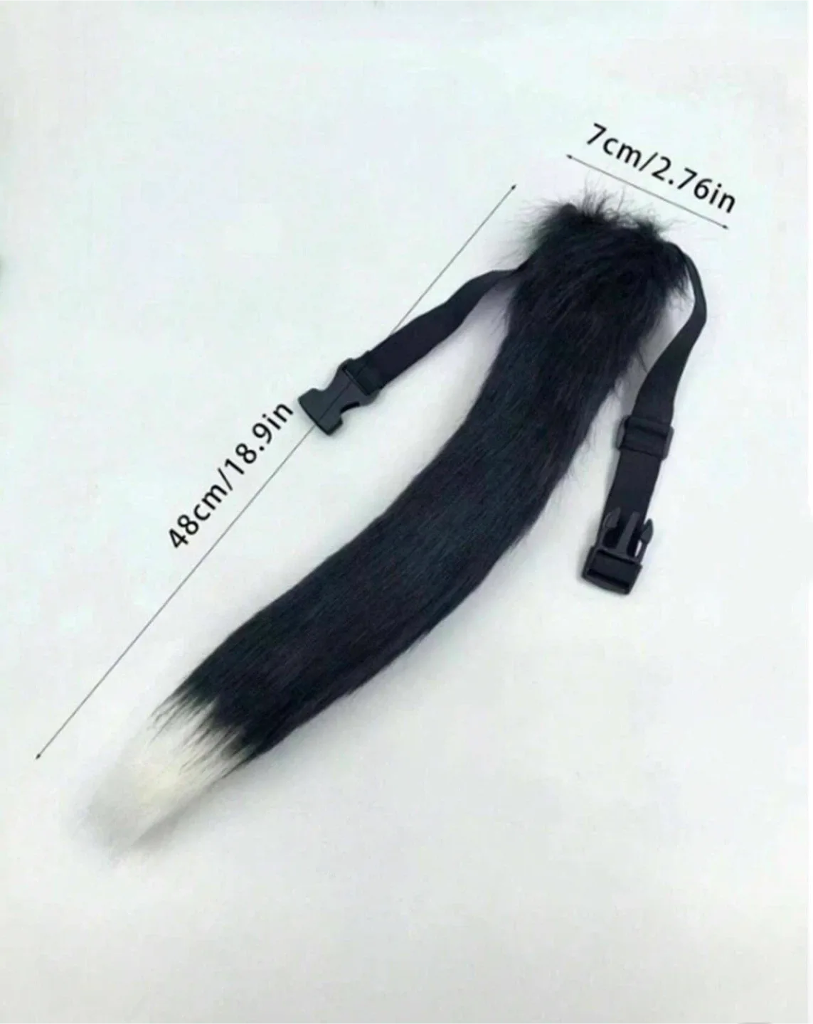 Black & White Faux Fur Tail Accessory image indicator(3)