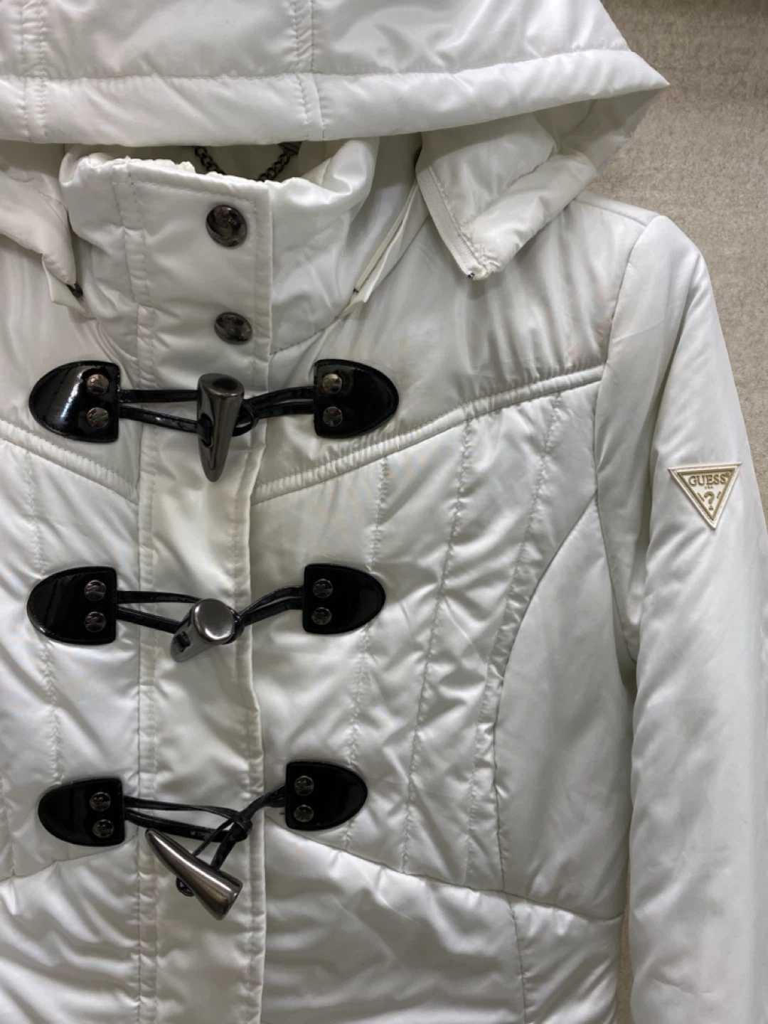 GUESS Hooded Puffer Coat w/ Toggle Closures Winter Jacket - S - photo 4