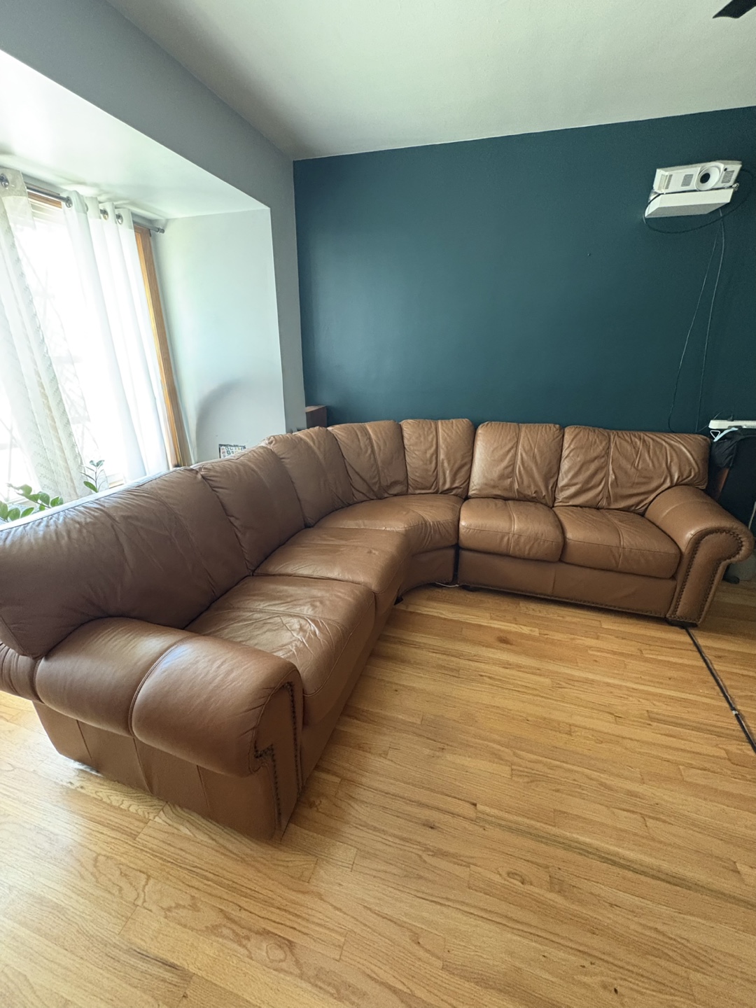 Brown Leather Sectional Sofa - photo 2