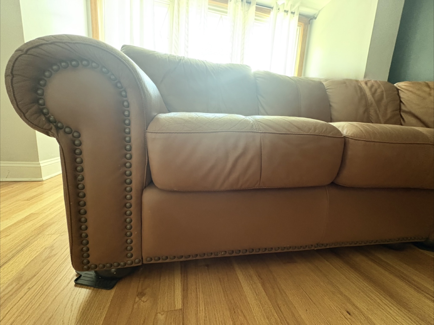 Brown Leather Sectional Sofa - photo 3