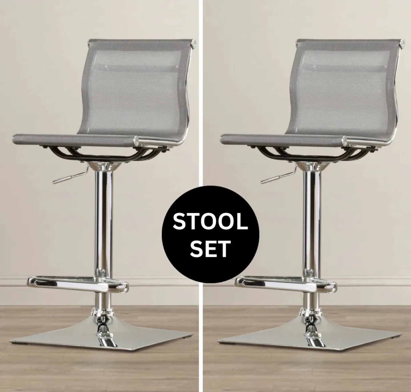 Adjustable Height Bar Stools - Set of 2