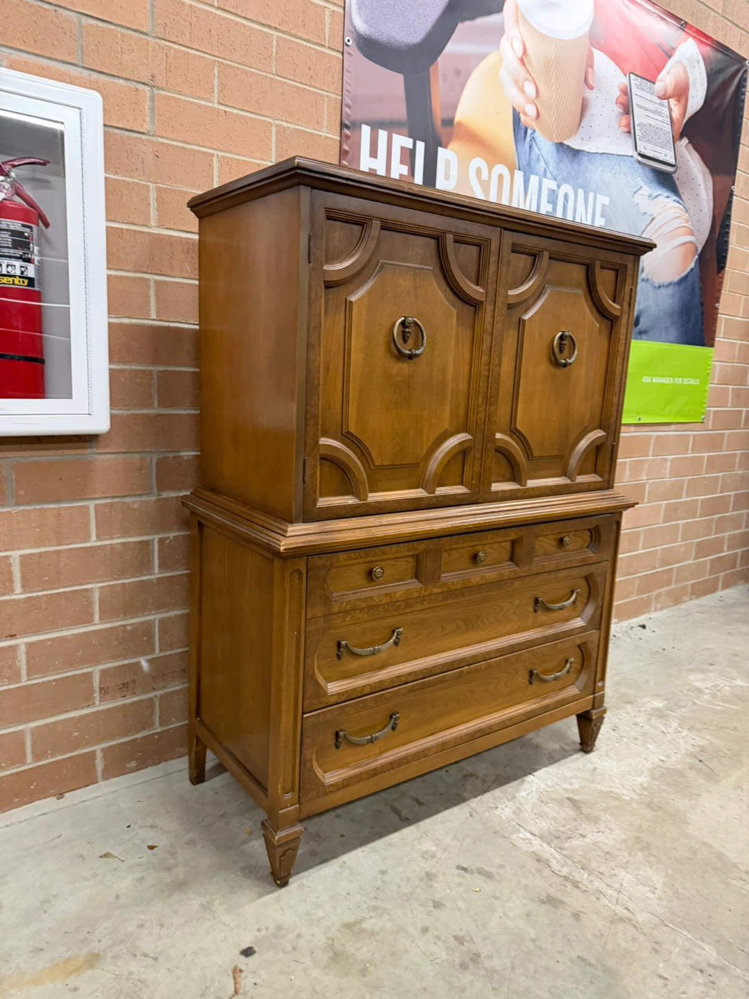 Vintage Wooden Armoire Cabinet - photo 3
