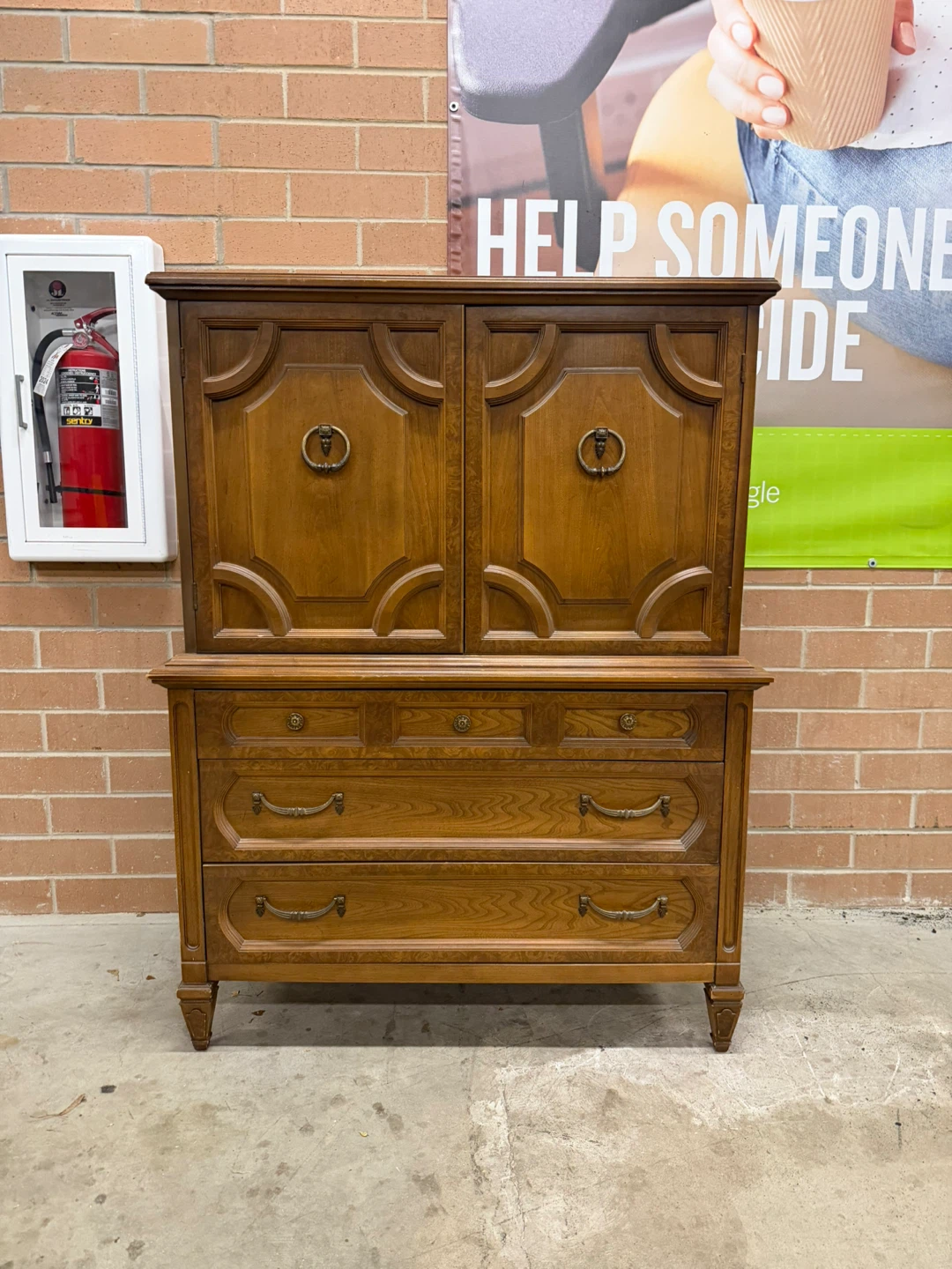 Vintage Wooden Armoire Cabinet