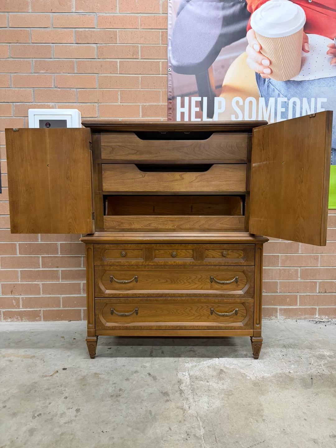 Vintage Wooden Armoire Cabinet - photo 2