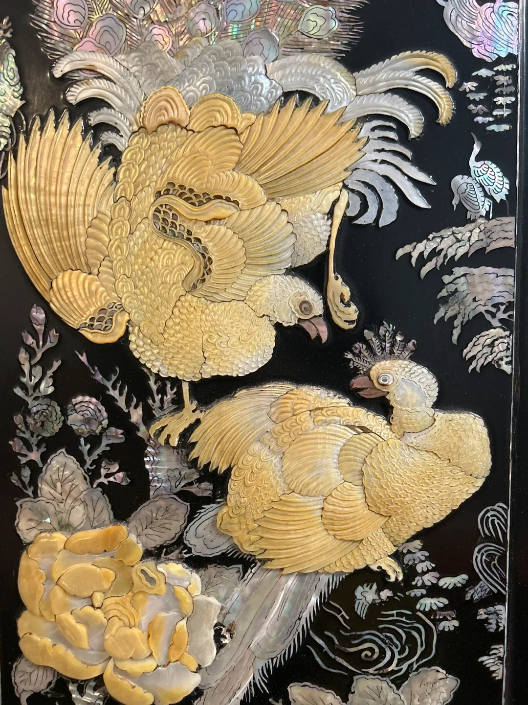 KOREAN FURNITURE-BLACK LACQUER WITH MOP WARDROBE CABINET image indicator(6)