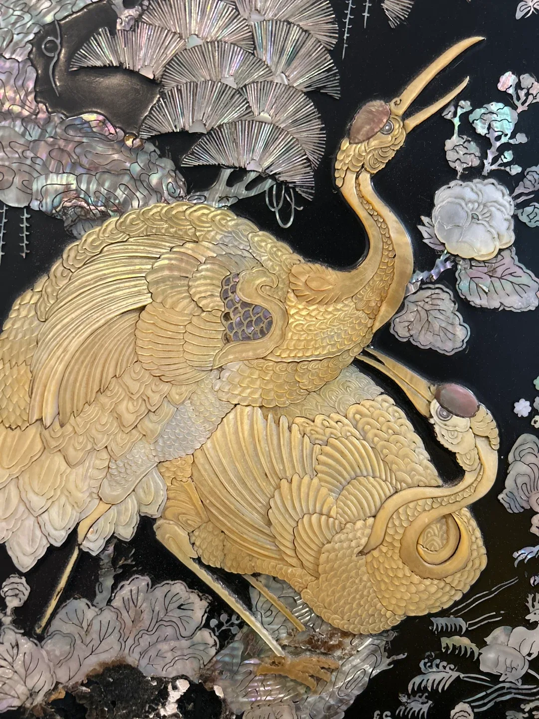 KOREAN FURNITURE-BLACK LACQUER WITH MOP WARDROBE CABINET image indicator(5)