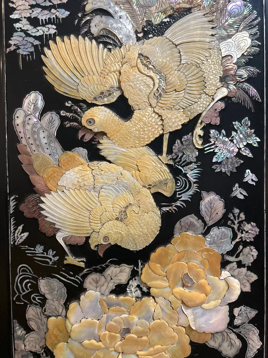 KOREAN FURNITURE-BLACK LACQUER WITH MOP WARDROBE CABINET image indicator(7)