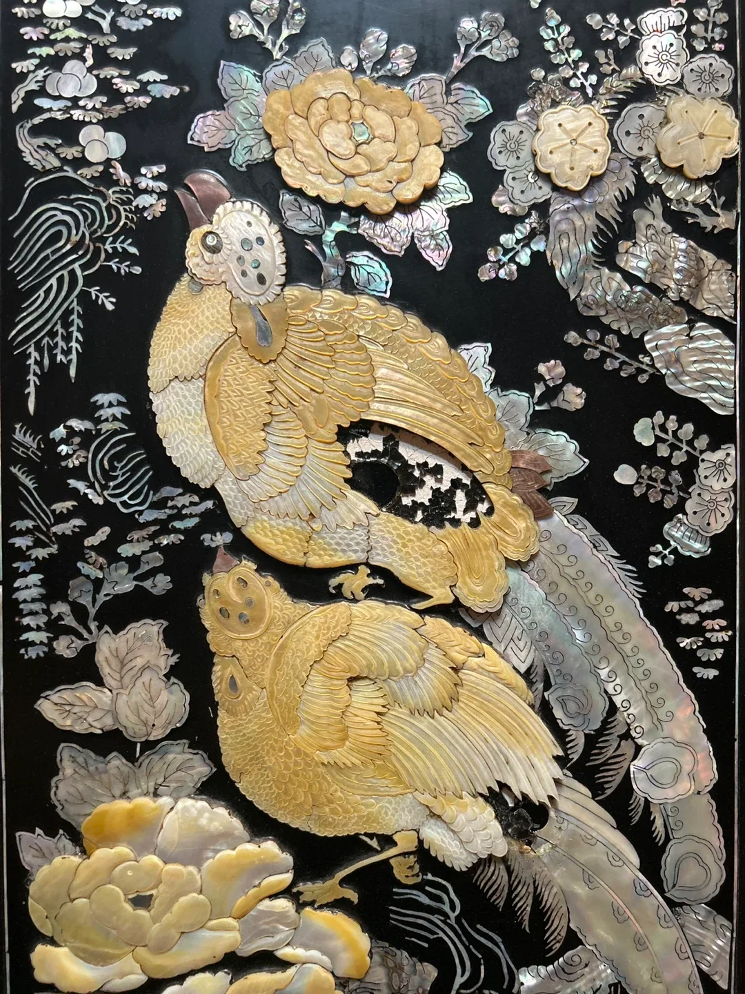 KOREAN FURNITURE-BLACK LACQUER WITH MOP WARDROBE CABINET image indicator(8)