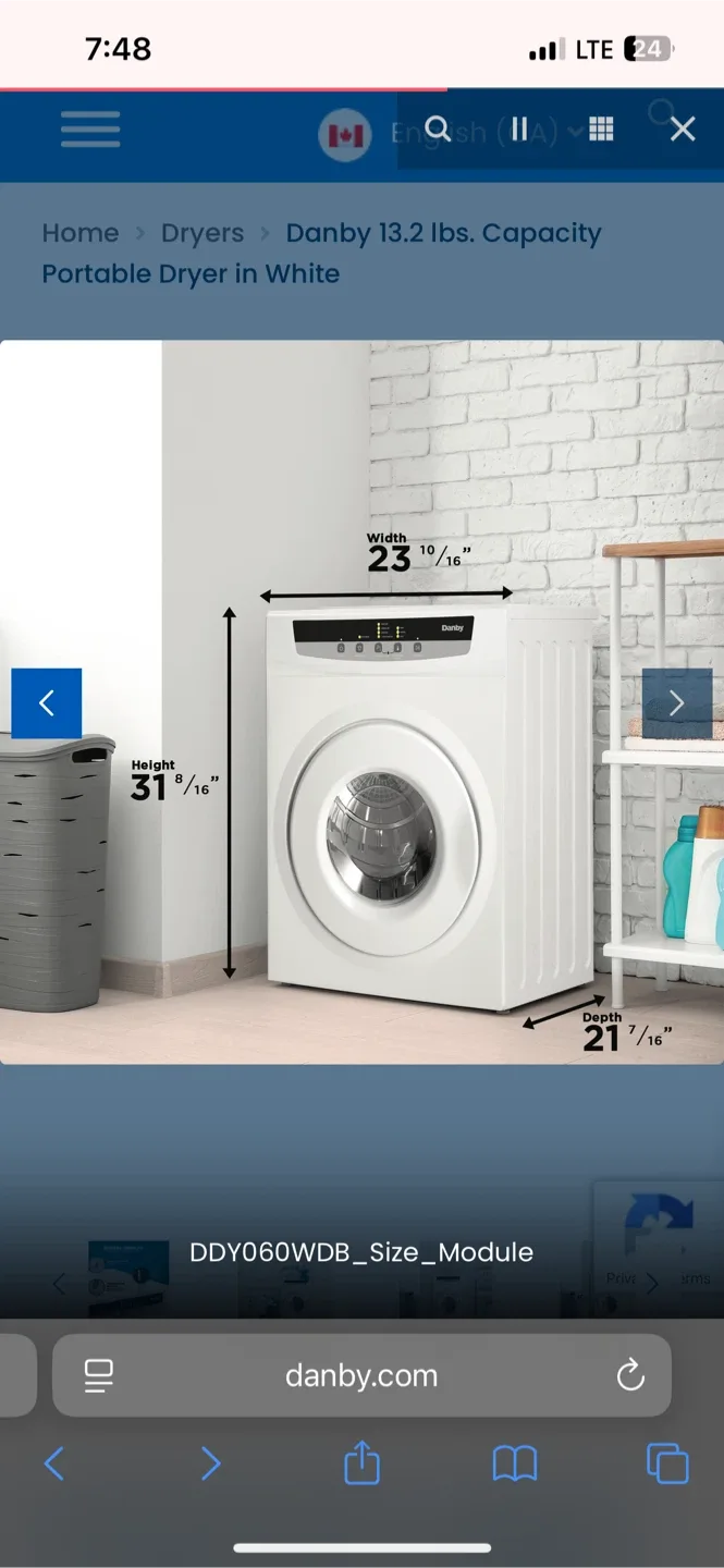 Portable Dryer Machine Danby 13.2 lbs. Capacity image indicator(4)