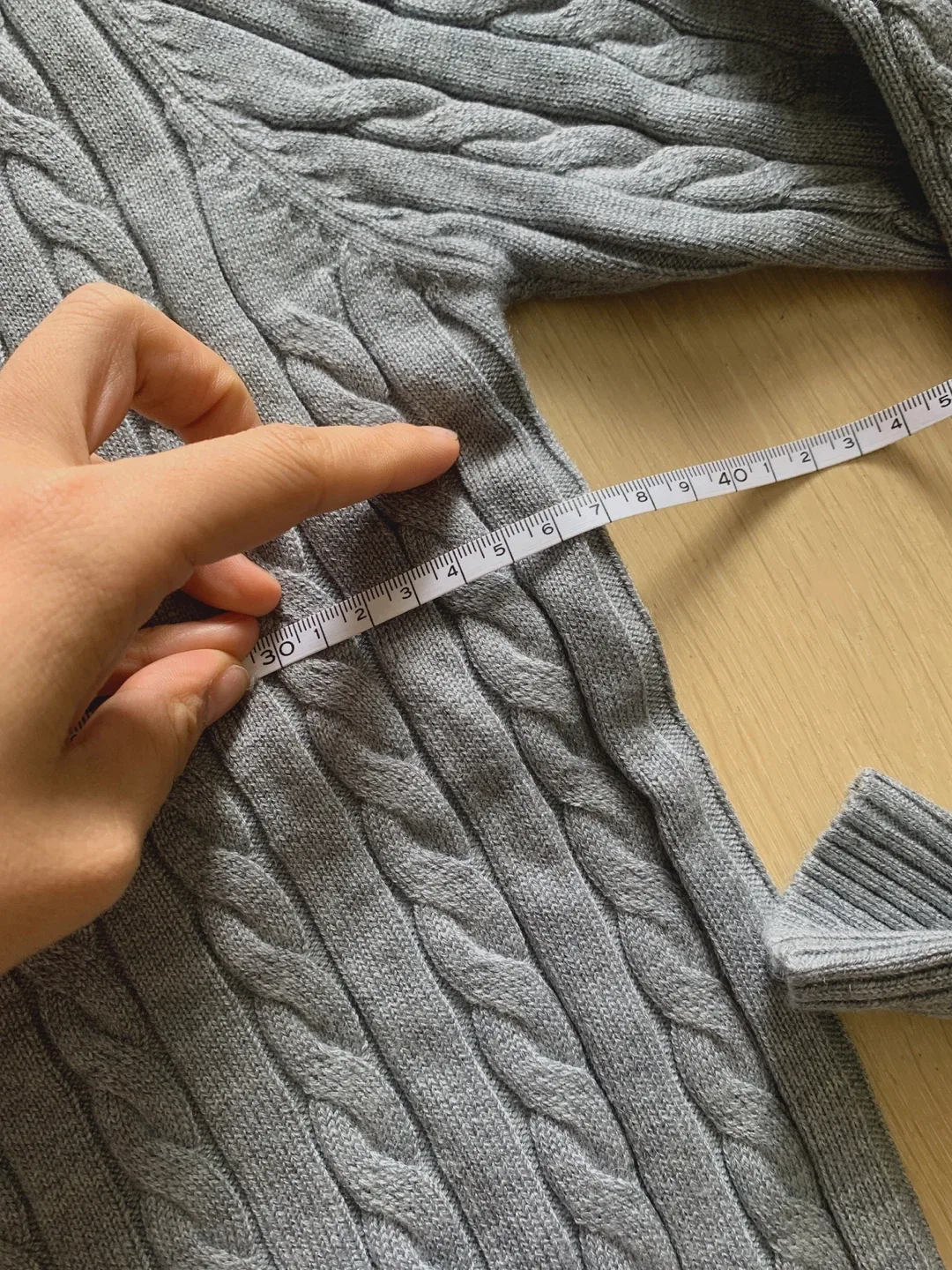 New Grey Cable Knit Sweater - Size M image indicator(6)