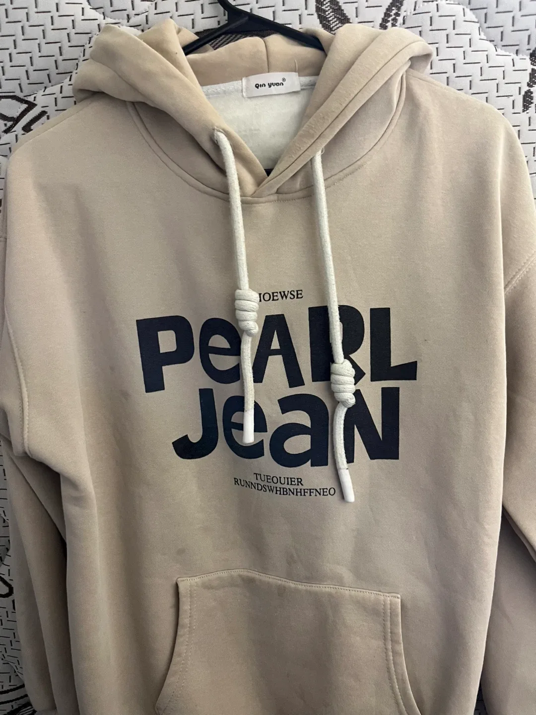 Beige Pearl Jean Hoodie