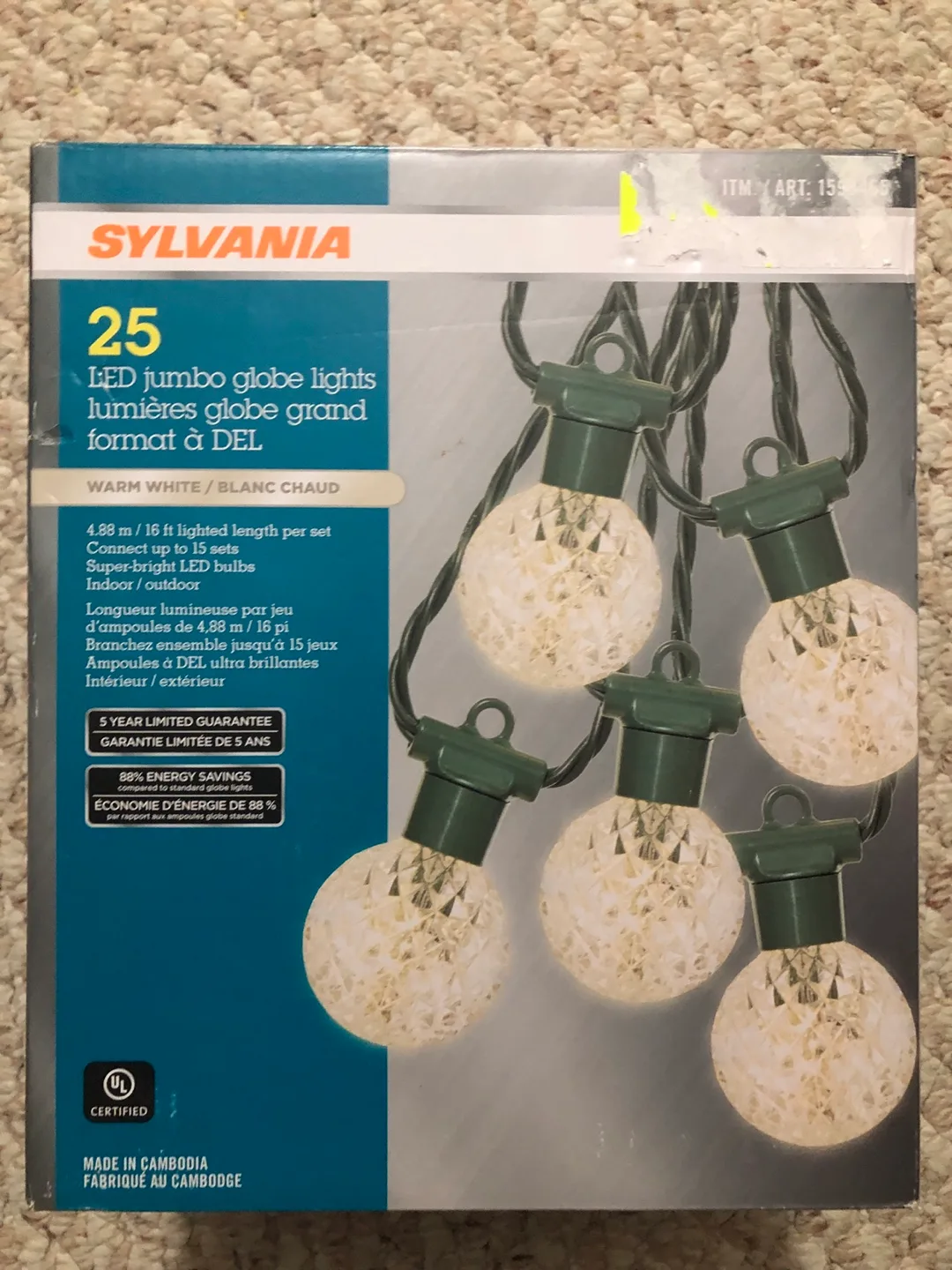 Sylvania 25 LED Jumbo Globe Lights - Warm White