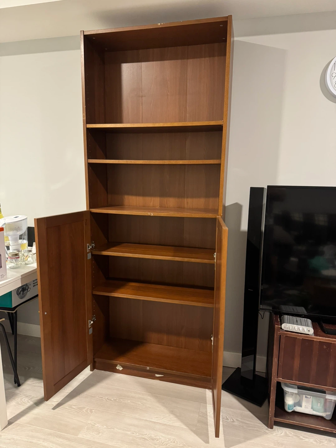 Wooden Bookcase with Doors