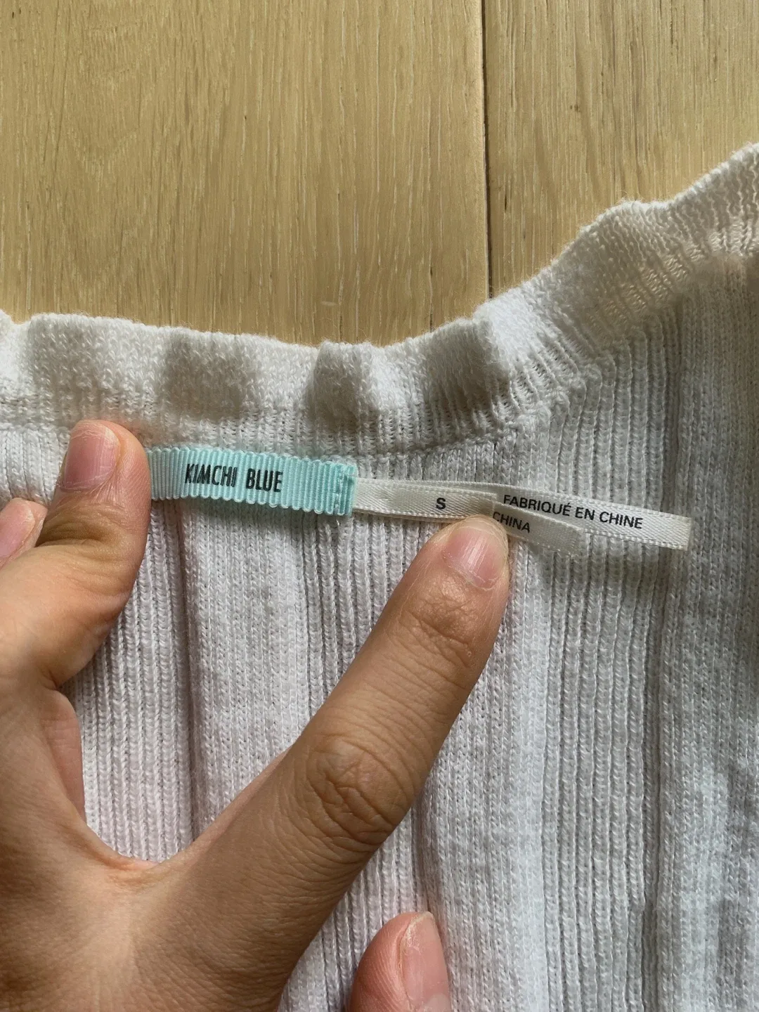 Kimchi Blue White Ruffle Tank Top - Size Small image indicator(3)