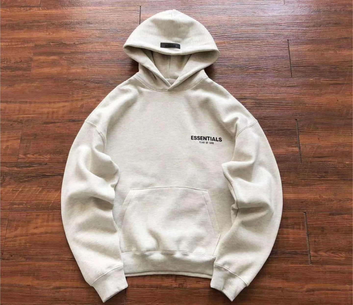 Essentials FOG Hoodie in Oatmeal Color (Small size for Men)