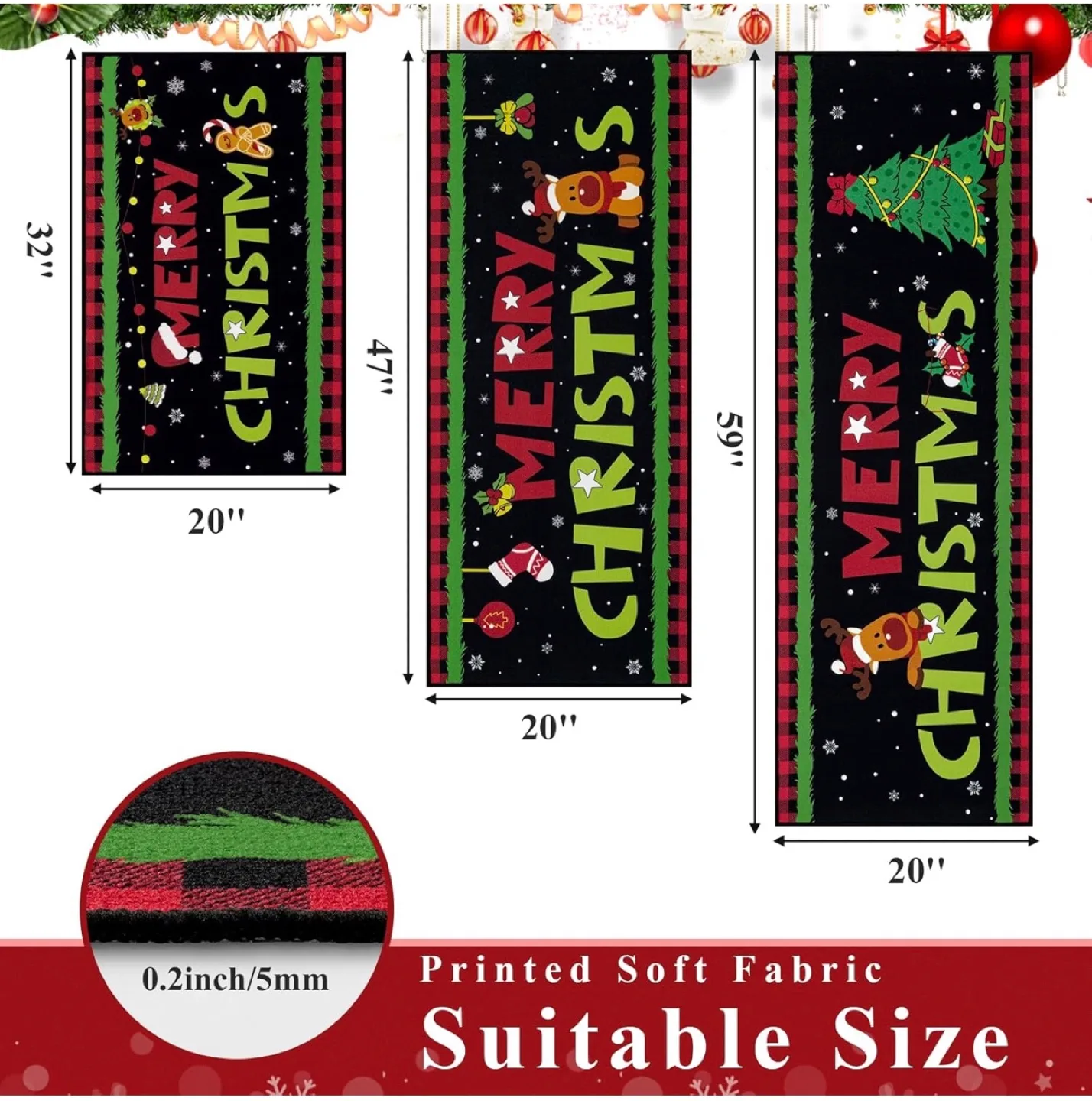 Christmas Kitchen Rug Set (3-Piece) image indicator(2)