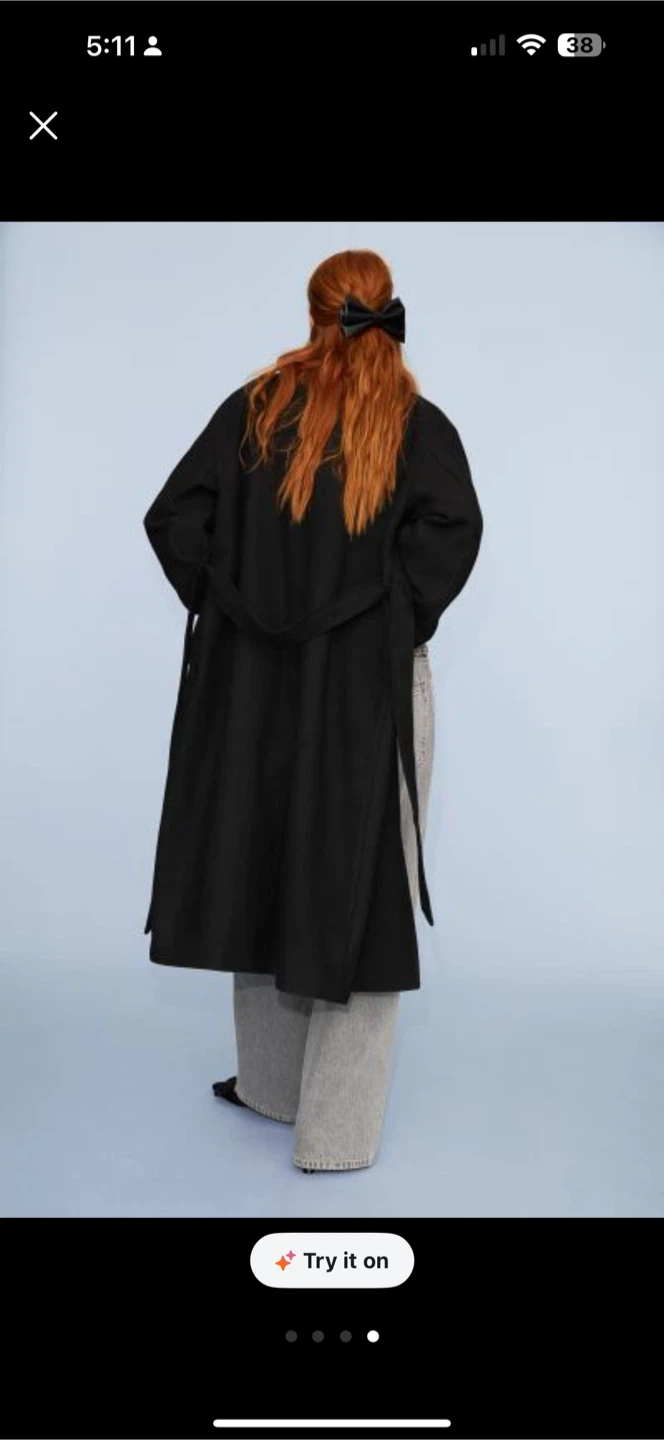 New H&M Double-breasted Black Coat - Size S - photo 4