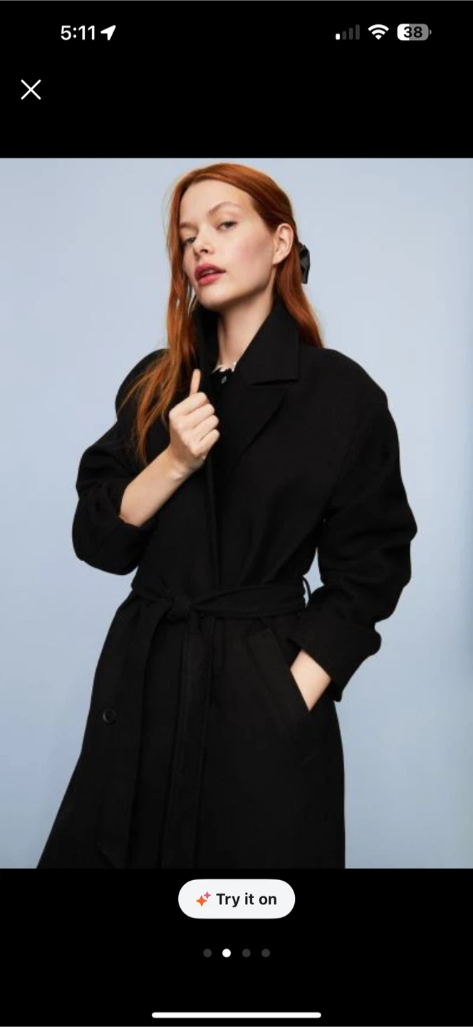 New H&M Double-breasted Black Coat - Size S - photo 2