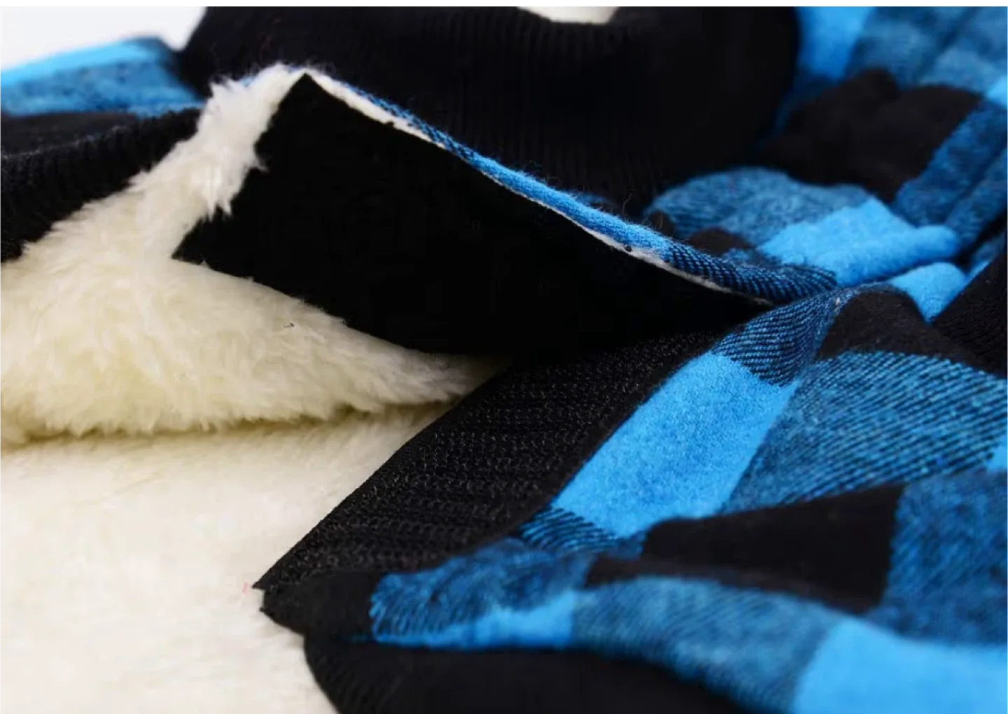 Blue & Black Plaid Dog Hoodie - Size S image indicator(4)