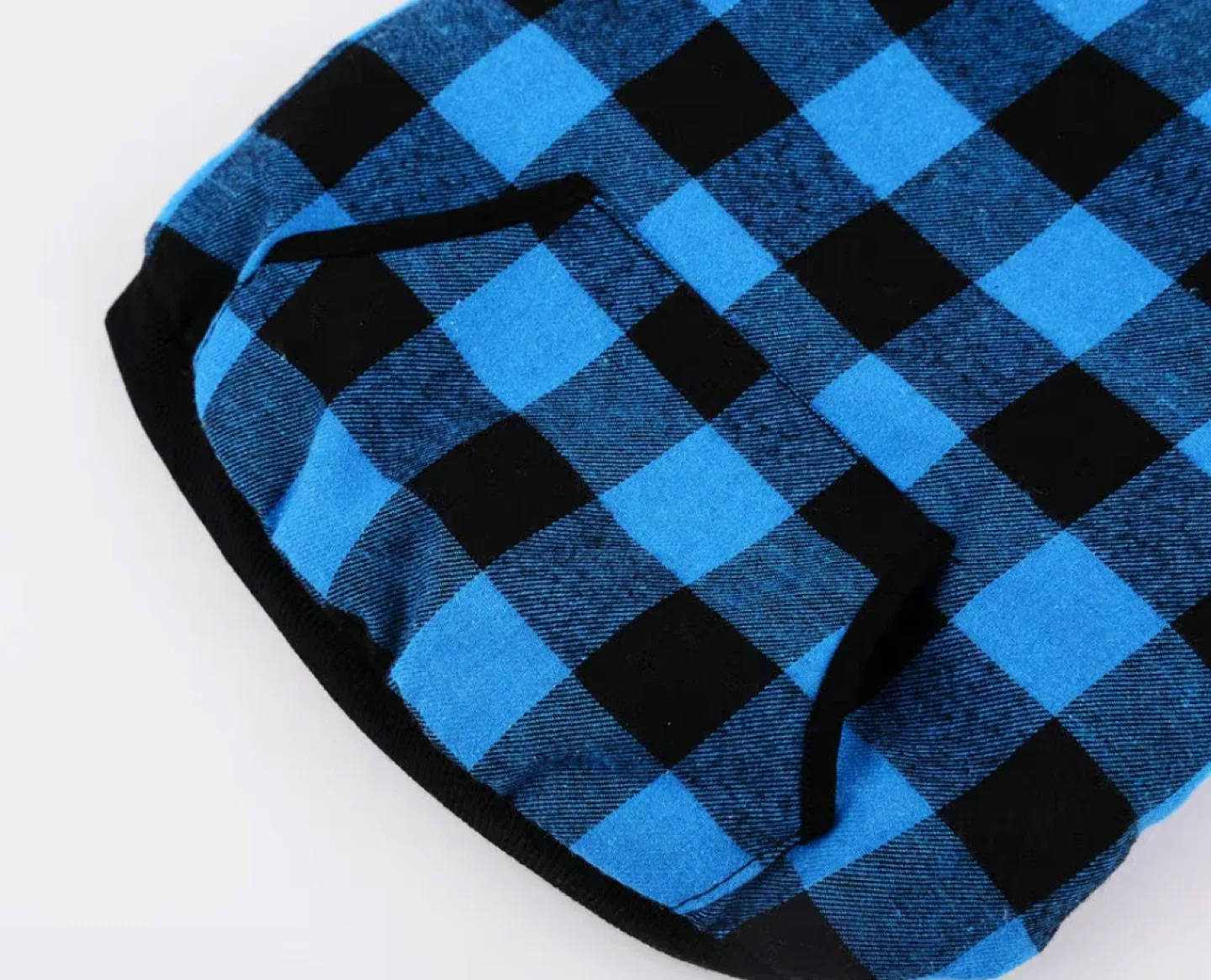 Blue & Black Plaid Dog Hoodie - Size S image indicator(5)