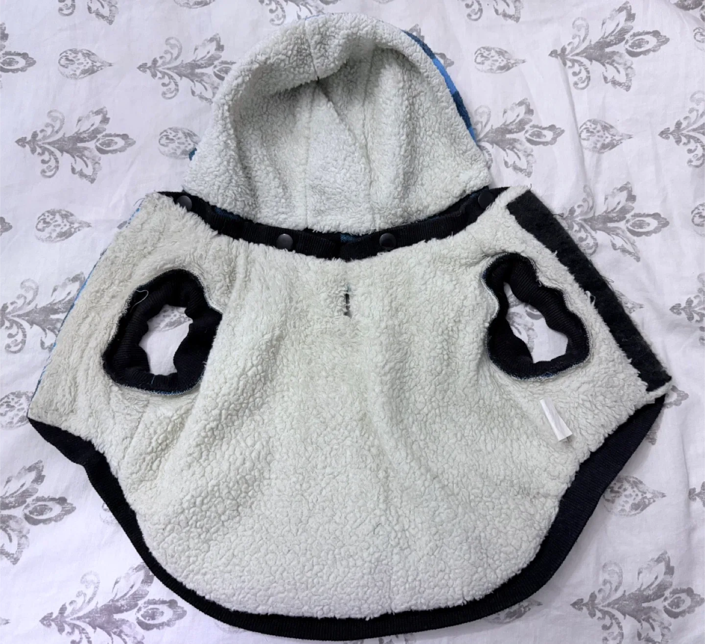 Blue & Black Plaid Dog Hoodie - Size S image indicator(8)