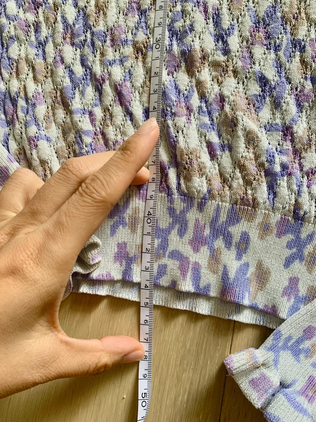 New Zara Floral Knit Top - Size Small image indicator(6)