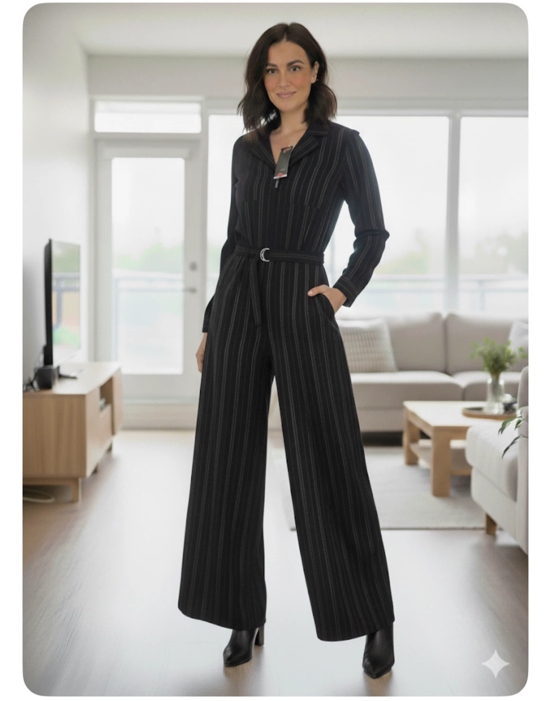 HOT! Jones New York Striped Jumpsuit - Size 8