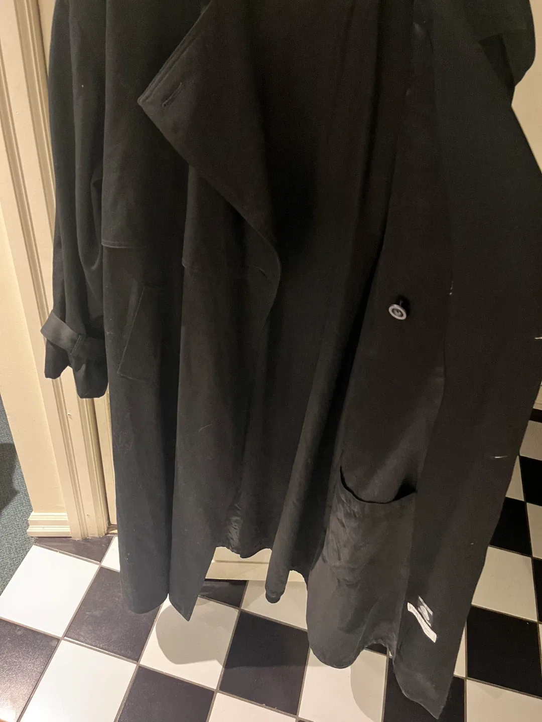 Paolo Barone Black Wool Trench Coat image indicator(7)