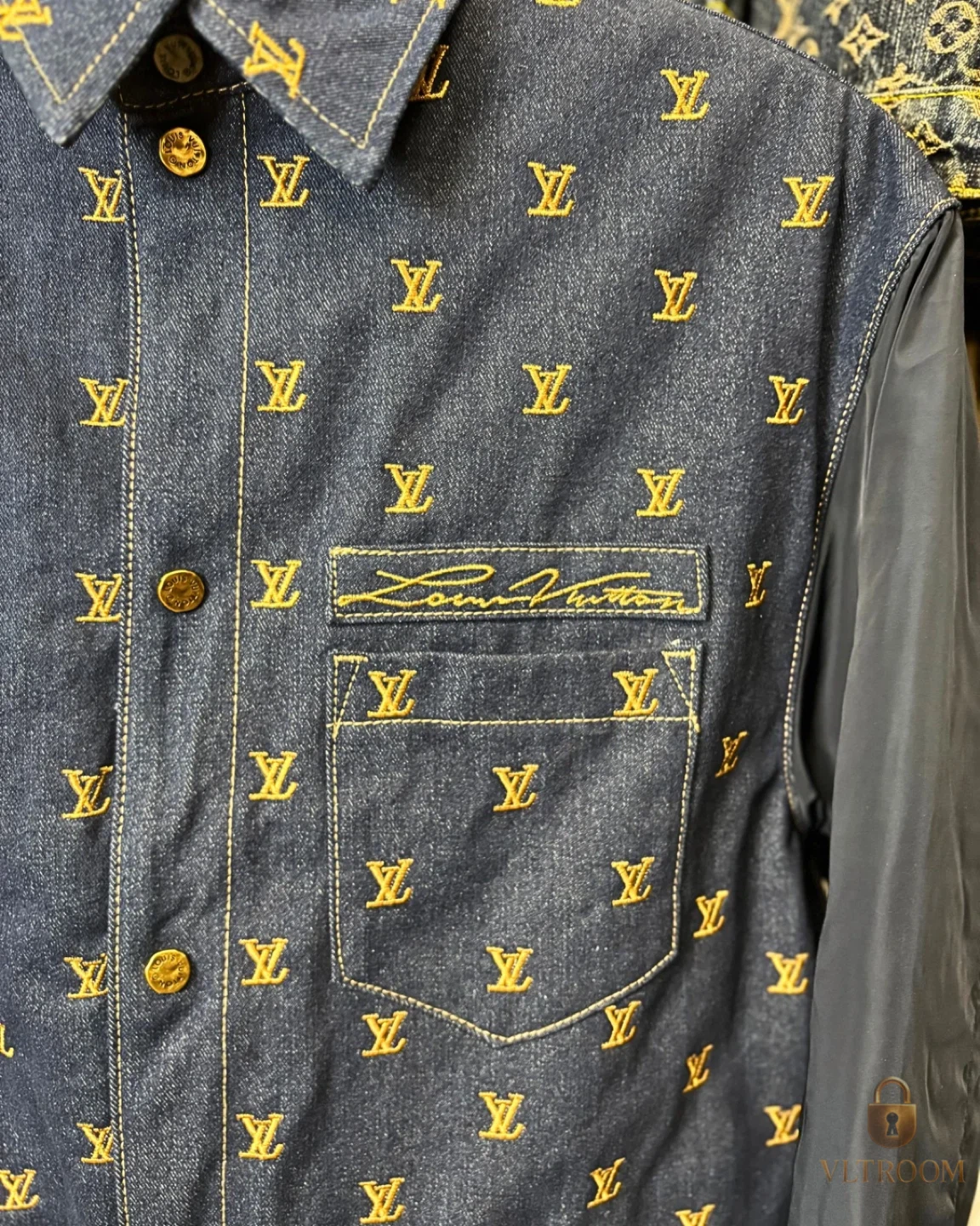 LV Upcycled Denim Varsity Jacket - photo 3