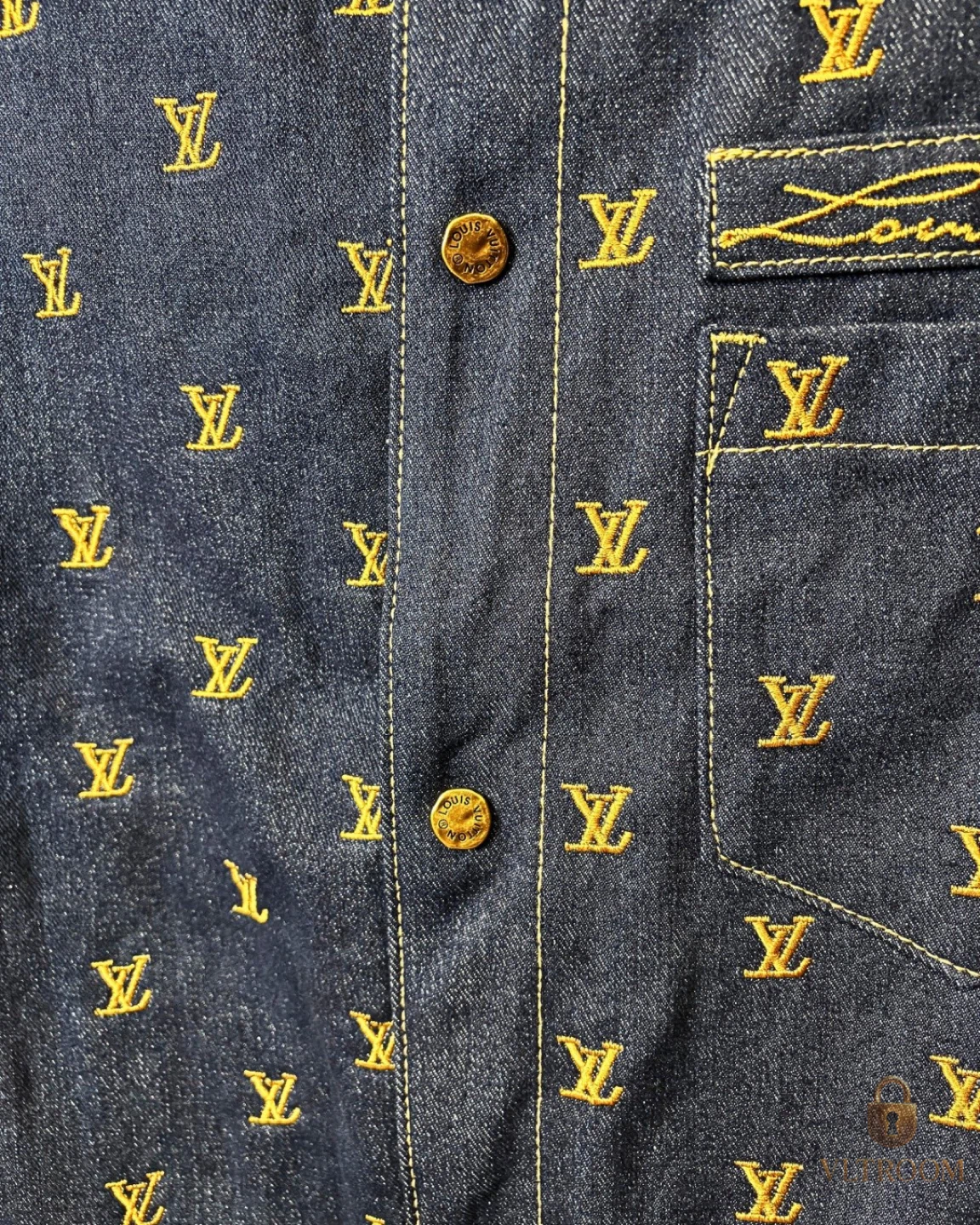 LV Upcycled Denim Varsity Jacket - photo 2