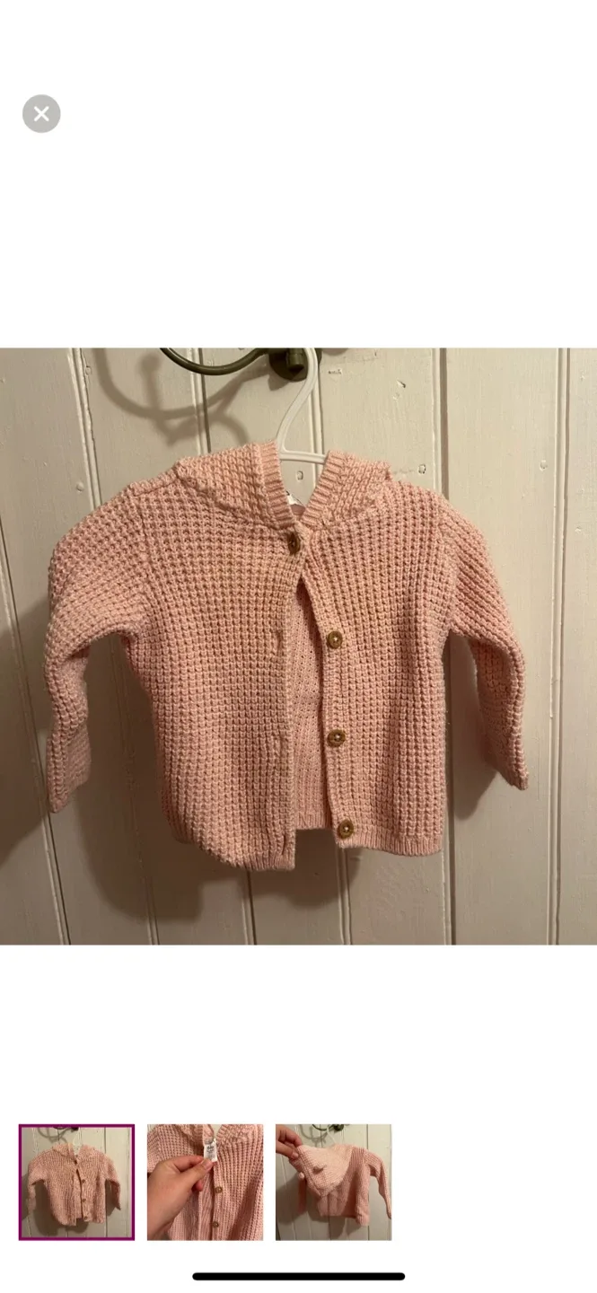 Carter's 6M Pink Knit Baby Cardigan