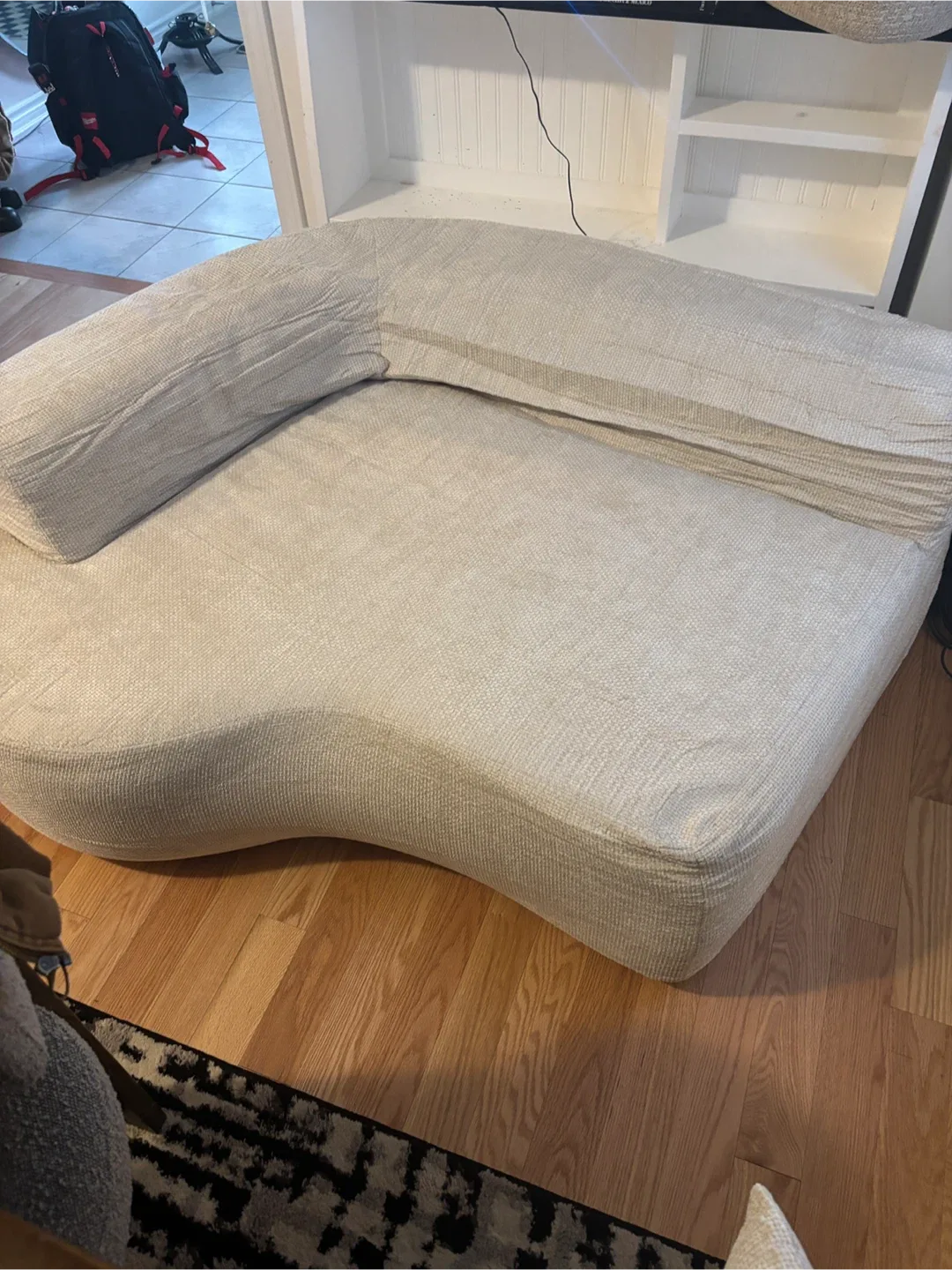 Unique Curved Sofa couch with 2 Pillows- AS IS image indicator(6)