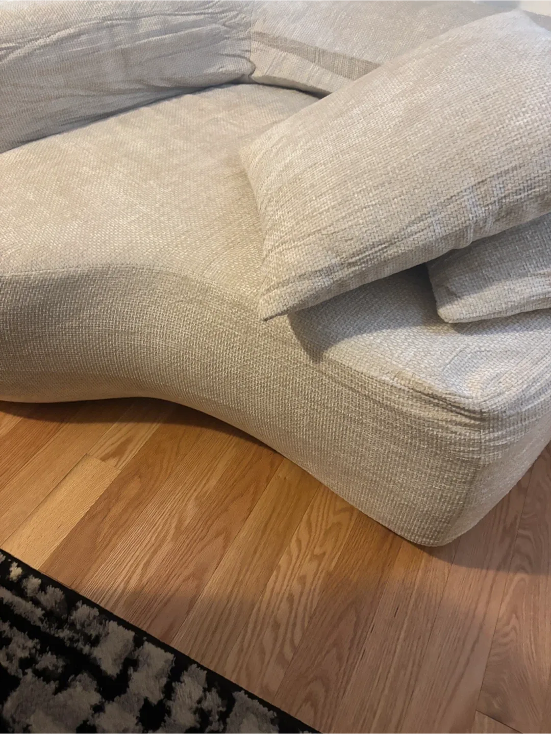 Unique Curved Sofa couch with 2 Pillows- AS IS image indicator(7)