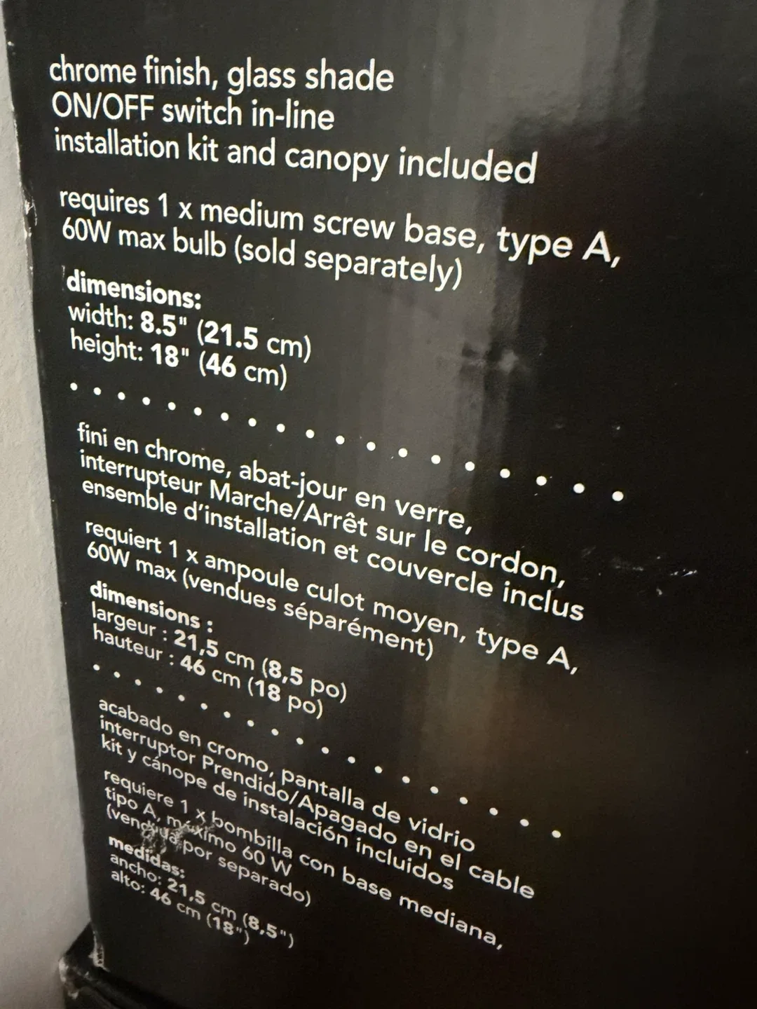 Globe Esplanade Plug-In Pendant Light - Chrome Finish image indicator(3)