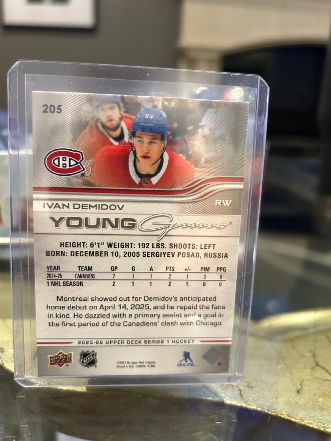 Ivan Demidov Young Guns Hockey Card - photo 2